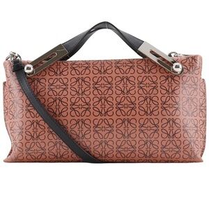 Loewe Missy Calf Skin Two Way Patterned Brown Shoulder Bag